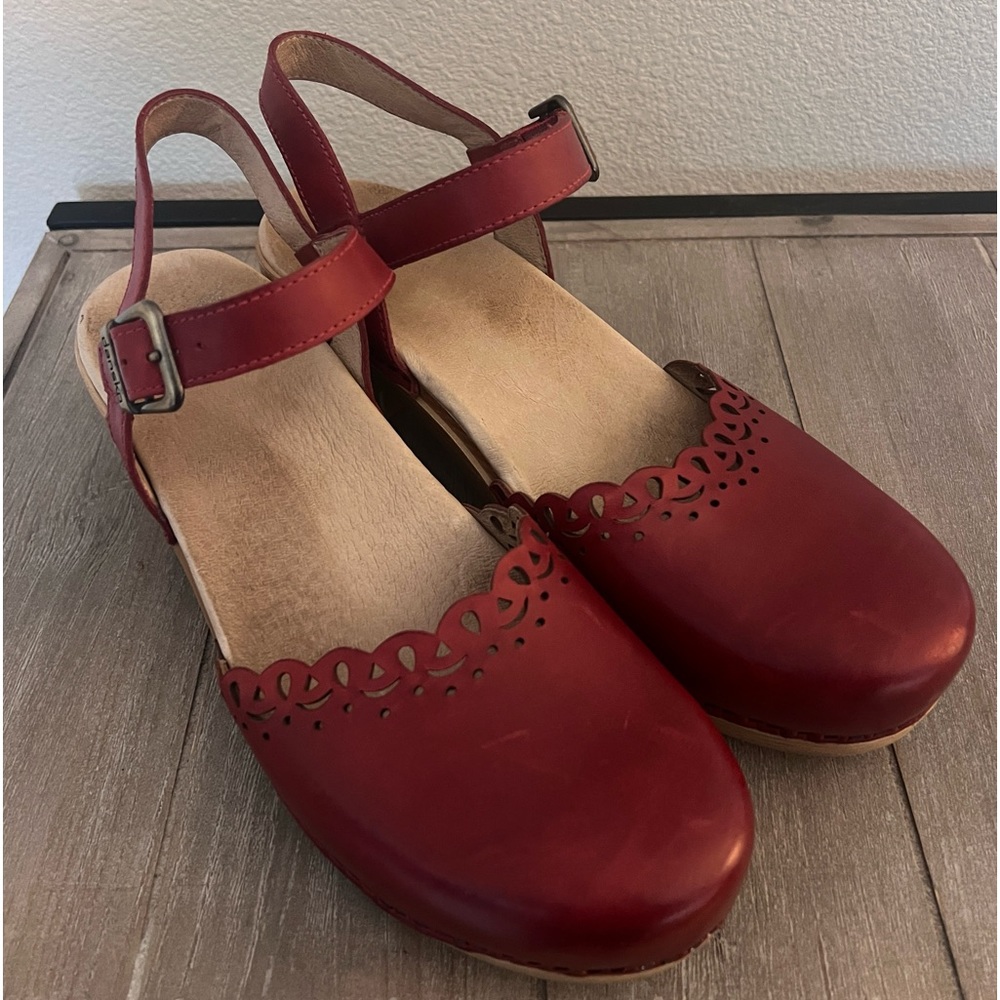 Dansko Red Mary Jane Clogs - Size EU 42